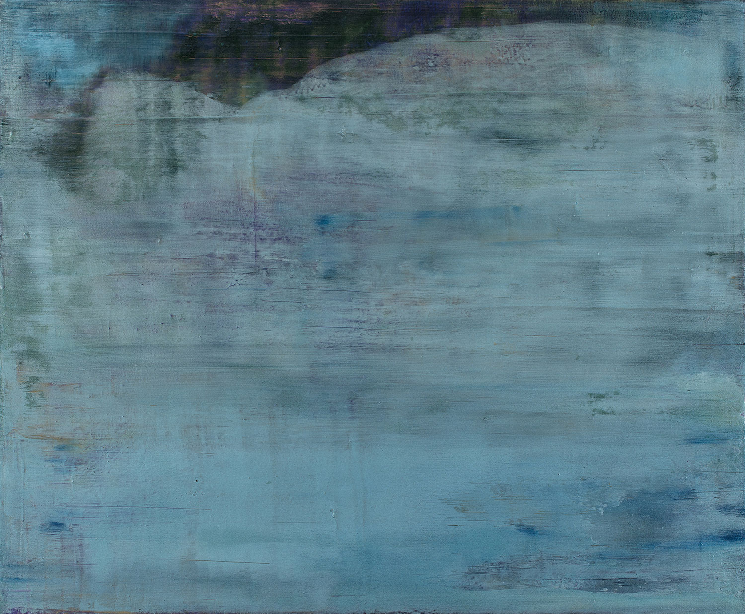 Pablo Gonzalez-Trejo, Landscape, Oil, Maya Blue, Copper and Silver on Canvas, 60 x 73 cm, 2017
