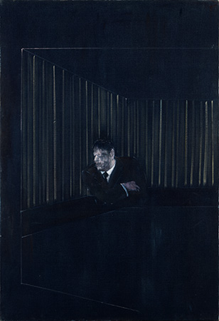 Francis Bacon, Man in Blue I, 1954, Oil on canvas, 77 ½ x 53 ¼ in. (197 x 135 cm) Francis Bacon, Man in Blue I, 1954, Oil on canvas, 77 ½ x 53 ¼ in. (197 x 135 cm)
